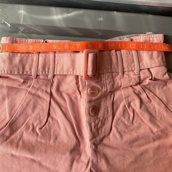 NEW Blush High Waisted Paper Bag Shorts - Picture 2 of 3